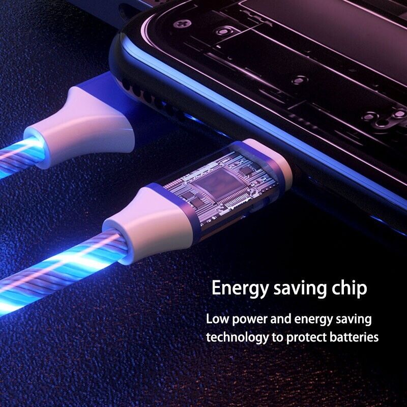 3 in 1 LED Fast Charging Cable Adapter For iPhone Micro USB Type C