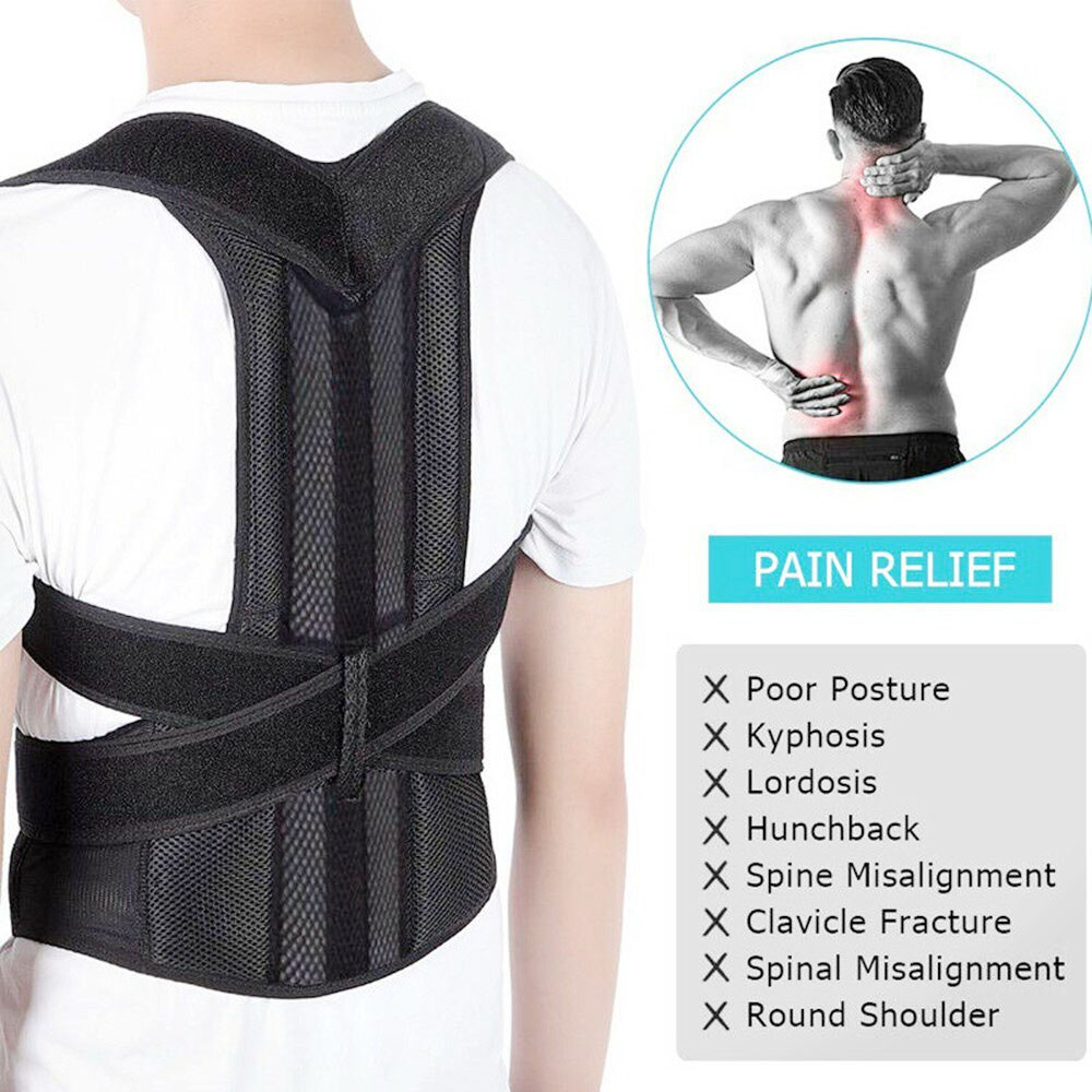 Adjustable Posture Corrector Low Back Support Shoulder Brace Belt for Men and Women