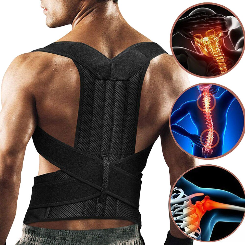 Adjustable Posture Corrector Low Back Support Shoulder Brace Belt for Men and Women