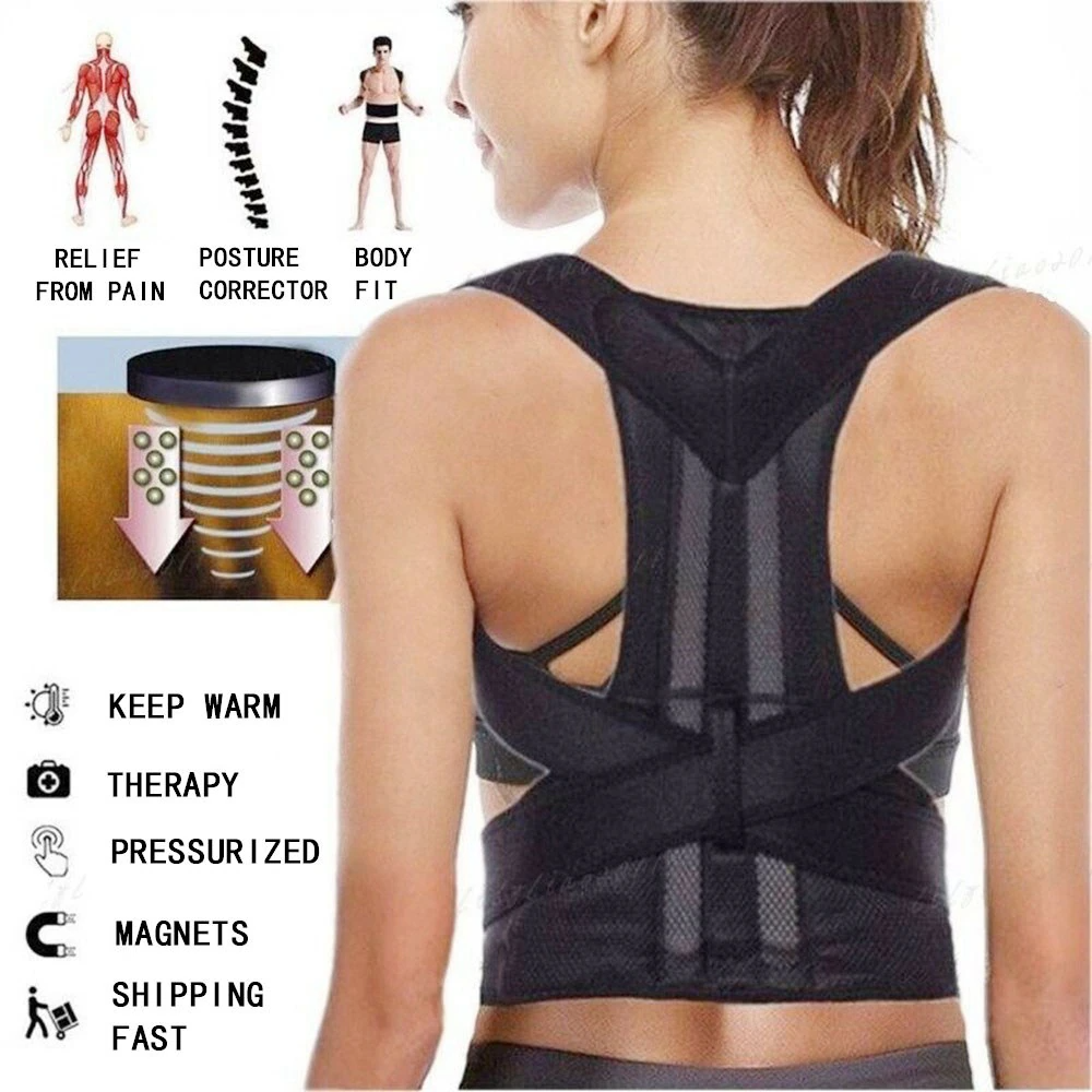 Adjustable Posture Corrector Low Back Support Shoulder Brace Belt for Men and Women