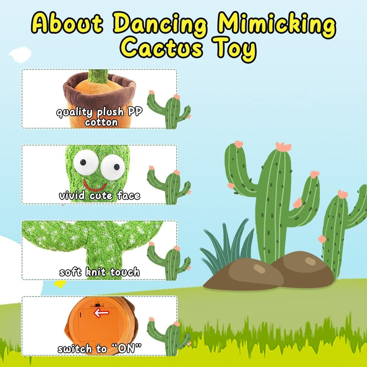 LED Dancing cactus toy